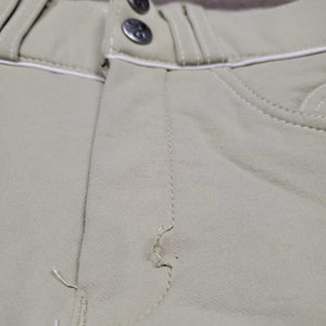 JUNIORS Euroseat Breeches *gc, rubs, pills, snags, undone seams, discolored/stained seat & legs
