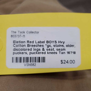 BOYS Hvy Cotton Breeches *gc, stains, older, discolored legs & seat, seam puckers, puckered knees, faded