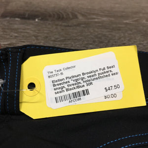 Full Seat Breeches *vgc/gc, seam puckers, snags, threads, hole/unstitched seat seam