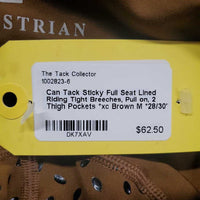 Sticky Full Seat Lined Riding Tight Breeches, Pull on, 2 Thigh Pockets *xc
