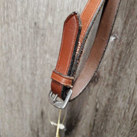 FS Rsd Bridle, Braided Reins *xc, mnr dirt & scraped edges, stiff
