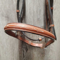 FS Rsd Bridle, Braided Reins *xc, mnr dirt & scraped edges, stiff
