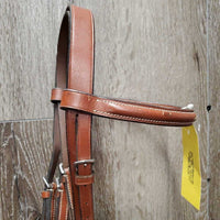 FS Rsd Bridle, Braided Reins *xc, mnr dirt & scraped edges, stiff