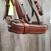 FS Rsd Bridle, Braided Reins *xc, mnr dirt & scraped edges, stiff
