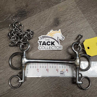 SS Curved Mullen Mouth Pelham Bit, chain *vgc, dirty & gunky
