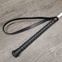 Sparkley Horse Head Riding Crop - Whip, ribbon wrapped, handle *gc, frayed, peeling horse head, mnr rubs, stains, & dust
