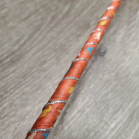 Sparkley Horse Head Riding Crop - Whip, ribbon wrapped, handle *gc, frayed, peeling horse head, mnr rubs, stains, & dust
