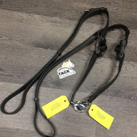 Pr Leather Donut Side Reins *vgc, dry, stiff, dirty, film/discolored
