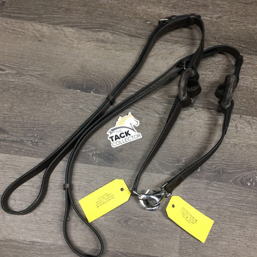 Pr Leather Donut Side Reins *vgc, dry, stiff, dirty, film/discolored