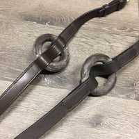 Pr Leather Donut Side Reins *vgc, dry, stiff, dirty, film/discolored
