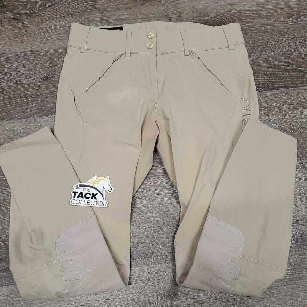 Euro Seat Breeches *gc, discolored/stained seat & legs, knee rubs & pills, seam puckers