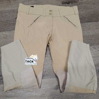 Euro Seat Breeches *gc, discolored/stained seat & legs, knee rubs & pills, seam puckers