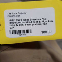 Euro Seat Breeches *gc, discolored/stained seat & legs, knee rubs & pills, seam puckers
