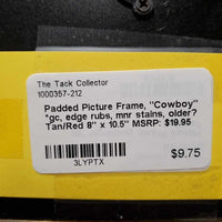 Padded Picture Frame, "Cowboy" *gc, edge rubs, mnr stains, older?

