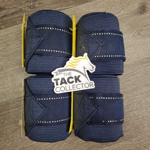 4 Stretchy Exercise & Polo Fleece Leg Wraps, bling *gc/vgc, clean, missing bling, mnr faded, hair & rubs/snags