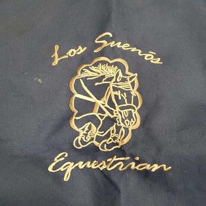 Hvy Cordura Leg Wraps & Quilt Hanging Bandage Stall Bag, Mesh Pockets "Los Suenos Equestrian" *vgc/xc, clean, mnr dirt?stains