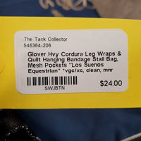 Hvy Cordura Leg Wraps & Quilt Hanging Bandage Stall Bag, Mesh Pockets "Los Suenos Equestrian" *vgc/xc, clean, mnr dirt?stains
