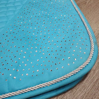 Quilt Saddle Pad 1x Piping, bling *gc, pills, mnr hair, stains, mnr snags, missing bling
