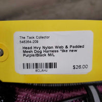 Hvy Nylon Web & Padded Mesh Dog Harness *like new
