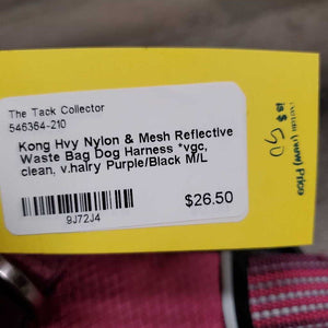 Hvy Nylon & Mesh Reflective Waste Bag Dog Harness *vgc, clean, v.hairy