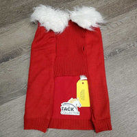 Knit Dog Sweater "Ho Ho Ho", Santa Beard Collar *vgc, clumpy, mnr hair

