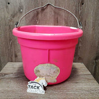 Flat Back Plastic Bucket *gc, clean, residue, dirt, scratches, stains, slices
