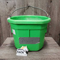 Flat Back Plastic Bucket *gc, clean, stains, rubs, scrapes, chews, scratches
