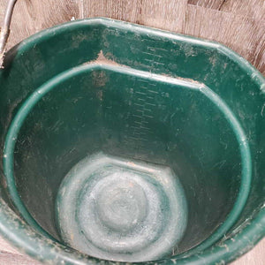 Plastic Water Bucket *gc, clean, thick residue, scrapes, chews, dirt, scratches