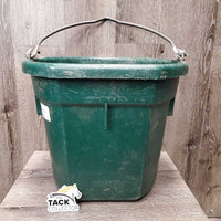 Plastic Water Bucket *gc, clean, thick residue, scrapes, chews, dirt, scratches
