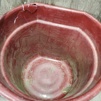 Flat Back Plastic Bucket *gc/fair, dirty, BROKEN, scrapes
