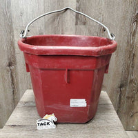 Flat Back Plastic Bucket *gc/fair, dirty, BROKEN, scrapes
