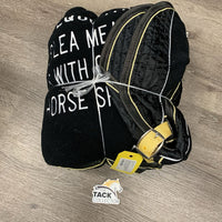 Fleece Cooler, 2 legs " Kids With Cancer Horse Show" *gc, v. hairy, dirt, hairy velcro
