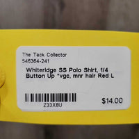 SS Polo Shirt, 1/4 Button Up *vgc, mnr hair
