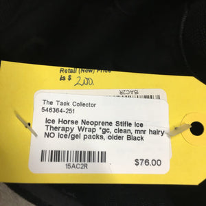 Neoprene Stifle Ice Therapy Wrap *gc, clean, mnr hairy, NO ice/gel packs, older