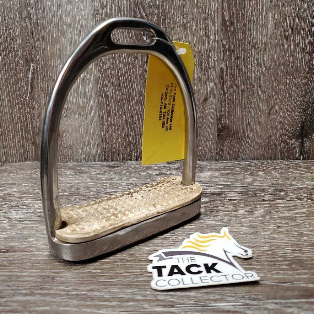 1 ONLY Hvy Stirrup Iron, grips *gc, clean, scratches, rust spots, grips: dirty, stained, rubs