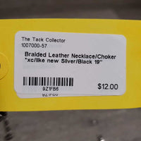 Braided Leather Necklace/Choker *xc/like new
