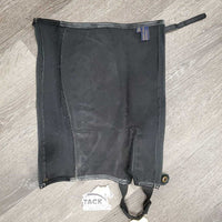 Pr Canvas Half Chaps, top buckle strap *gc/fair, faded, dirty, older, v.stretched elastic, edge rubs & peeled
