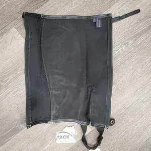 Pr Canvas Half Chaps, top buckle strap *gc/fair, faded, dirty, older, v.stretched elastic, edge rubs & peeled