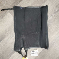 Pr Canvas Half Chaps, top buckle strap *gc/fair, faded, dirty, older, v.stretched elastic, edge rubs & peeled
