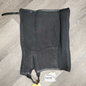 Pr Canvas Half Chaps, top buckle strap *gc/fair, faded, dirty, older, v.stretched elastic, edge rubs & peeled