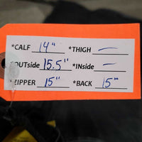 Pr Canvas Half Chaps, top buckle strap *gc/fair, faded, dirty, older, v.stretched elastic, edge rubs & peeled
