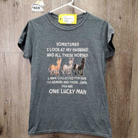 SS Cotton T Shirt "Sometimes I Look at My Husband ..." *xc

