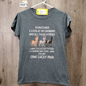 SS Cotton T Shirt "Sometimes I Look at My Husband ..." *xc
