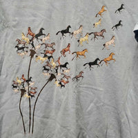 SS Cotton T Shirt "Dandelion Horses" *gc, mnr rubs & pills, dingy?