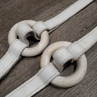 Leather Donut Side Vaulting Reins *gc, older, mnr dirt, dry, mnr stains, xholes, edge rubs
