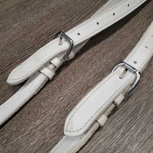 Leather Donut Side Vaulting Reins *gc, older, mnr dirt, dry, mnr stains, xholes, edge rubs