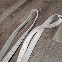 Leather Donut Side Vaulting Reins *gc, older, mnr dirt, dry, mnr stains, xholes, edge rubs