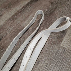 Leather Donut Side Vaulting Reins *gc, older, mnr dirt, dry, mnr stains, xholes, edge rubs