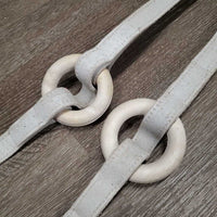 Leather Donut Side Vaulting Reins *gc, older, mnr dirt, dry, mnr stains, xholes, edge rubs
