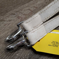Leather Donut Side Vaulting Reins *gc, older, mnr dirt, dry, mnr stains, xholes, edge rubs
